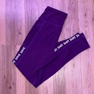 Purple love leggings with pockets